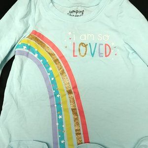Rainbow Long Sleeve Top with words "I am so loved"